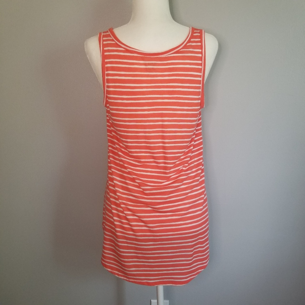 💘a.n.a. Orange & White Striped Tank Top Size XL - Picture 5 of 10